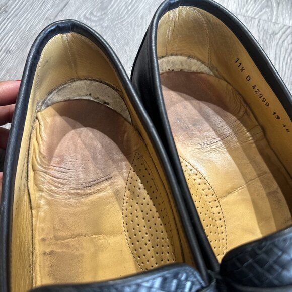 Allen Edmonds Taormina Black Leather Woven Penny Loafers Size 11.5 D main image 8